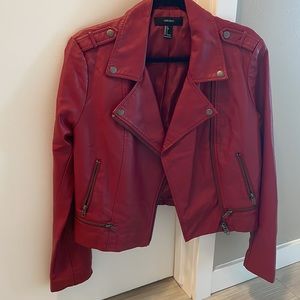 Red Faux Leather Jacket